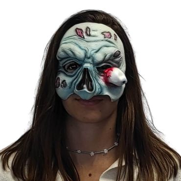 Un terrifiant demi- masque de monstre à double yeux pour Halloween | jourdefete.com Un terrifiant demi- masque de monstre à double yeux pour Halloween | jourdefete.com