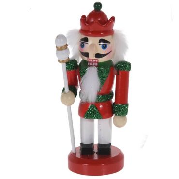 Mini Casse-Noisette A suspendre - Soldat et son sceptre Rouge et Vert Mini Casse-Noisette A suspendre - Soldat et son sceptre Rouge et Vert