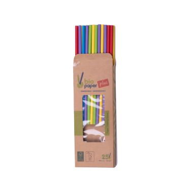 25 pailles cartons écologique multicolore 25 pailles cartons écologique multicolore
