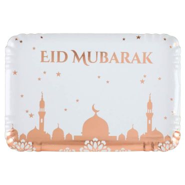 Lot de 5 Plateaux rectangulaires - 28 x 19 cm - Eid Mubarak | jourdefete.com Lot de 5 Plateaux rectangulaires - 28 x 19 cm - Eid Mubarak | jourdefete.com