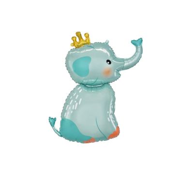 Ballon éléphant bleu ciel avec couronne pour anniversaire enfant | jourdefete.com Ballon éléphant bleu ciel avec couronne pour anniversaire enfant | jourdefete.com