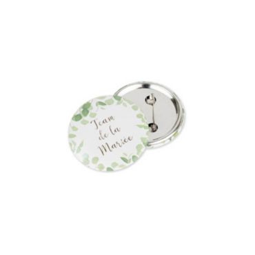 2 Badges "Team de la Mariée" - Collection Eucalyptus | jourdefete.com 2 Badges "Team de la Mariée" - Collection Eucalyptus | jourdefete.com