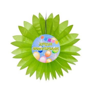 Eventail Pop "Joyeux Anniversaire" - Vert Eventail Pop "Joyeux Anniversaire" - Vert