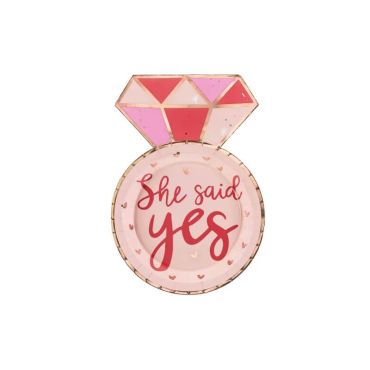 6 Assiettes en carton - She Said Yes - EVJF 6 Assiettes en carton - She Said Yes - EVJF