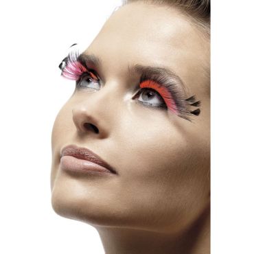 Faux Cils Plume - Rose et Noir | jourdefete.com Faux Cils Plume - Rose et Noir | jourdefete.com