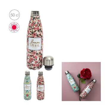 bouteille isotherme avec des fleurs de printemps bouteille isotherme avec des fleurs de printemps