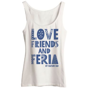 Débardeur femme Love Friends and Feria blanc stylé | jourdefete.com Débardeur femme Love Friends and Feria blanc stylé | jourdefete.com