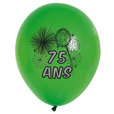 10 Ballons de Baudruche multicolore 75 ans 10 Ballons de Baudruche multicolore 75 ans