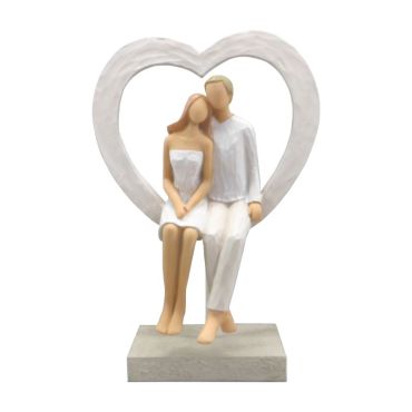 Figurine de couple assis avec cœur pour décoration romantique | jourdefete.com Figurine de couple assis avec cœur pour décoration romantique | jourdefete.com