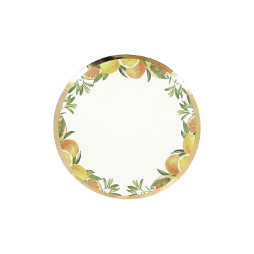 Assiettes en carton Fizz Agrume Ø18cm avec motifs de citron et d'orange | jourdefete.com Assiettes en carton Fizz Agrume Ø18cm avec motifs de citron et d'orange | jourdefete.com