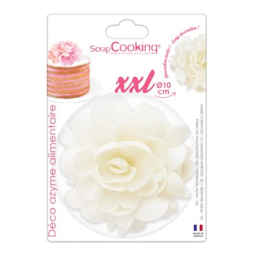 Fleur en azyme blanche XXL Ø10cm pour décoration de gâteaux | jourdefete.com Fleur en azyme blanche XXL Ø10cm pour décoration de gâteaux | jourdefete.com