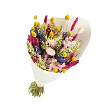 Bouquet de fleurs séchées Dandy Mix aux couleurs vives, déco festive et originale | jourdefete.com