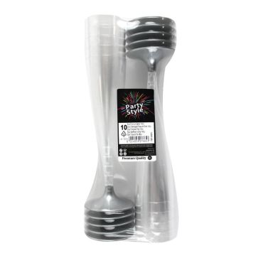 10 Flûtes à Champagne en Plastique - Gris 10 Flûtes à Champagne en Plastique - Gris