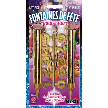 Fontaines de fête anniversaire avec chiffres dorés pour gâteaux | jourdefete.com Fontaines de fête anniversaire avec chiffres dorés pour gâteaux | jourdefete.com
