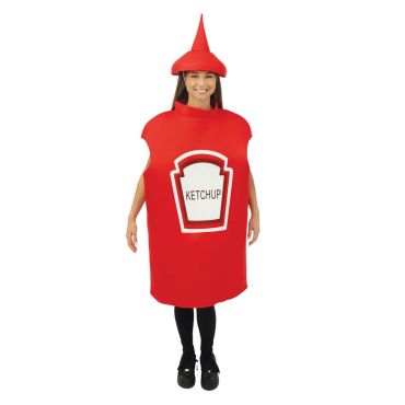 Déguisement ketchup adulte rouge humoristique avec chapeau | jourdefete.com Déguisement ketchup adulte rouge humoristique avec chapeau | jourdefete.com