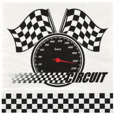 Serviettes en papier Formule 1 avec drapeaux à damier et compteur de vitesse | jourdefete.com Serviettes en papier Formule 1 avec drapeaux à damier et compteur de vitesse | jourdefete.com