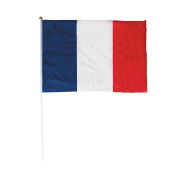 drapeau tricolore de la France avec manche de 45 cm | jourdefete.com
