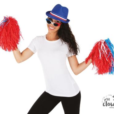 Pompon cheerleader tricolore rouge blanc bleu | jourdefete.com Pompon cheerleader tricolore rouge blanc bleu | jourdefete.com