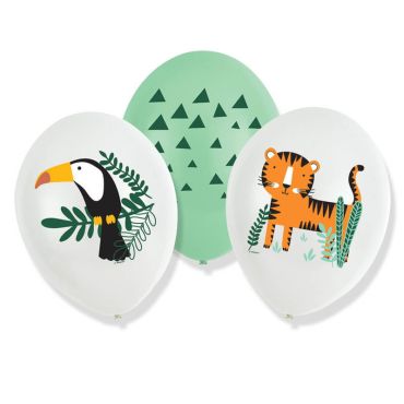6 ballons de baudruche en latex les animaux de la jungle | jourdefete.com 6 ballons de baudruche en latex les animaux de la jungle | jourdefete.com