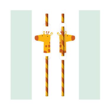 8 pailles en carton avec medaillon girafe | jourdefete.com 8 pailles en carton avec medaillon girafe | jourdefete.com