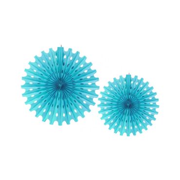 Eventails assortiment de 2 tailles - Turquoise Eventails assortiment de 2 tailles - Turquoise