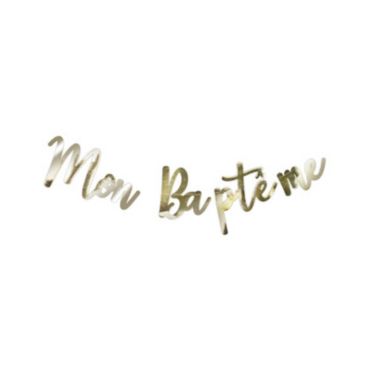 guirlande en carton couleur or mon bapteme ou communion | jourdefete.com