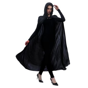 Cape Halloween noire longue avec capuche pour déguisement de sorcière ou vampire | jourdefete.com Cape Halloween noire longue avec capuche pour déguisement de sorcière ou vampire | jourdefete.com