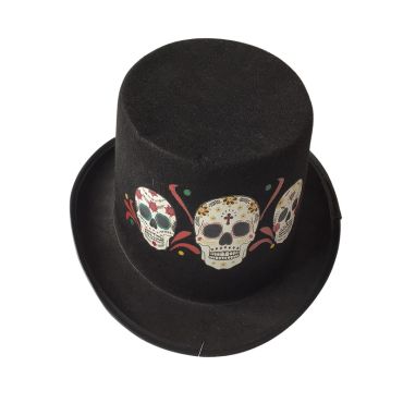 Chapeau Day of the Dead Halloween avec crânes mexicains colorés | jourdefete.com Chapeau Day of the Dead Halloween avec crânes mexicains colorés | jourdefete.com