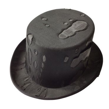 Chapeau Zombie Halloween en forme de haut-de-forme noir décoré de reliefs macabres | jourdefete.com Chapeau Zombie Halloween en forme de haut-de-forme noir décoré de reliefs macabres | jourdefete.com