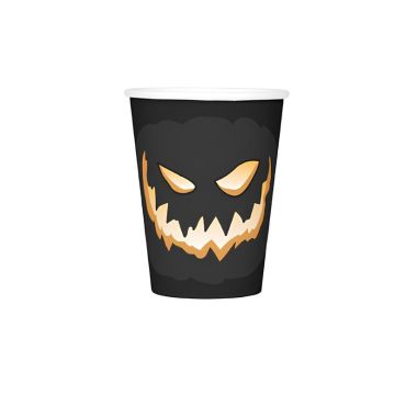 Gobelets Halloween noir décoré d’une citrouille maléfique orange | jourdefete.com Gobelets Halloween noir décoré d’une citrouille maléfique orange | jourdefete.com