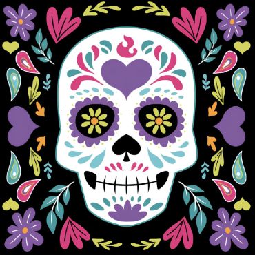 Serviettes en papier motif crâne coloré Día de los Muertos pour Halloween | jourdefete.com Serviettes en papier motif crâne coloré Día de los Muertos pour Halloween | jourdefete.com
