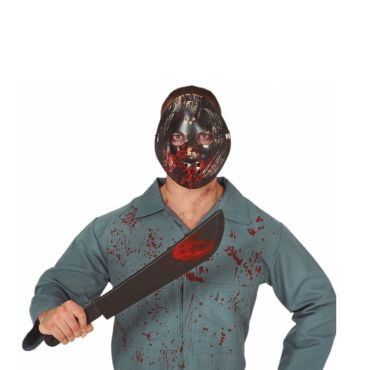 masque de hockey noir et machette ensanglantee | jourdefete.com masque de hockey noir et machette ensanglantee | jourdefete.com