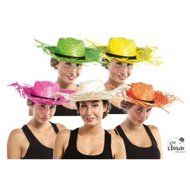 Chapeau de paille Hawaï frangé coloré pour soirée exotique | jourdefete.com Chapeau de paille Hawaï frangé coloré pour soirée exotique | jourdefete.com
