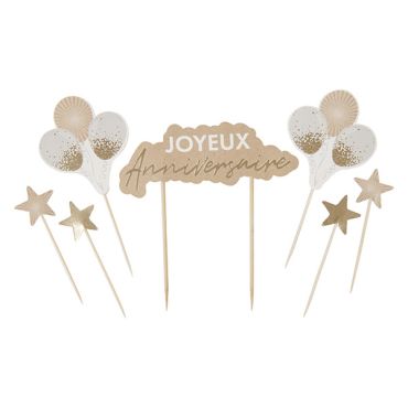 Kit de décoration pour gâteau Joyeux Anniversaire | jourdefete.com Kit de décoration pour gâteau Joyeux Anniversaire | jourdefete.com