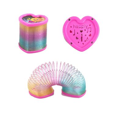 Ressort lumineux arc-en-ciel - Coeur - 6cm Ressort lumineux arc-en-ciel - Coeur - 6cm