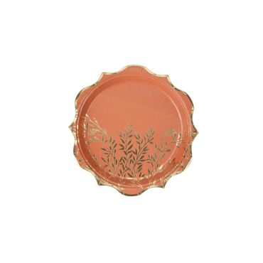 8 assiettes en carton collection jolis brins or et terracotta 8 assiettes en carton collection jolis brins or et terracotta