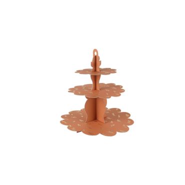présentoir 3 étages jolis brins terracotta et or présentoir 3 étages jolis brins terracotta et or
