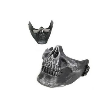 Demi-masque squelette argent pour adulte Demi-masque squelette argent pour adulte