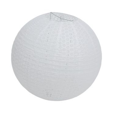 Lanterne en papier blanche avec motifs ajourés fleuris | jourdefete.com Lanterne en papier blanche avec motifs ajourés fleuris | jourdefete.com