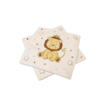 Lot de 20 serviettes - 33 x 33 cm - Lion - jourdefete.com Lot de 20 serviettes - 33 x 33 cm - Lion - jourdefete.com