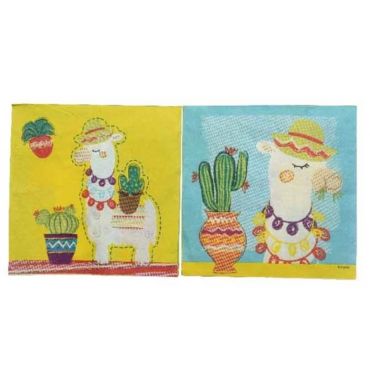 Lot de 20 Serviettes en Papier Lama | jourdefete.com Lot de 20 Serviettes en Papier Lama | jourdefete.com