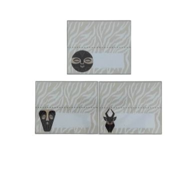 Lot de 6 marque-places - Masque Africain | jourdefete.com Lot de 6 marque-places - Masque Africain | jourdefete.com