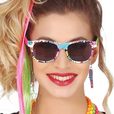 lunettes de soleil multicolore années 80 lunettes de soleil multicolore années 80