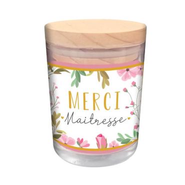 bougie verre merci maitresse et fleurs | jourdefete.com bougie verre merci maitresse et fleurs | jourdefete.com