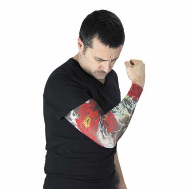 Manche Tatouée Fleurs Rouges Manche Tatouée Fleurs Rouges