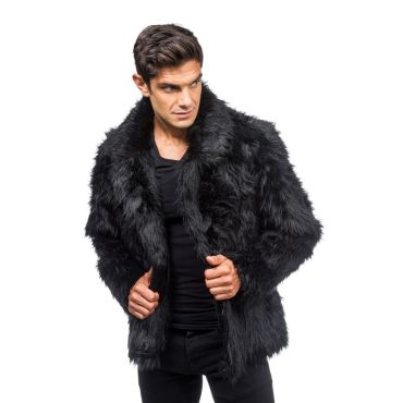 Veste en fausse fourrure noire pour une fête | jourdefete.com Veste en fausse fourrure noire pour une fête | jourdefete.com