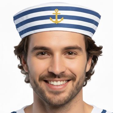 Béret de marin adulte à rayures bleu et blanc | jourdefete.com Béret de marin adulte à rayures bleu et blanc | jourdefete.com