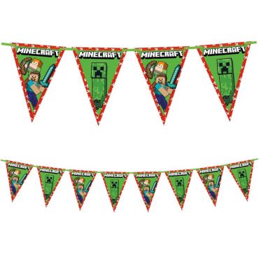 Une sublime guirlande de 8 fanions FSC® - 2,3 m - Minecraft™ pour un anniversaire pour enfant | jourdefete.com Une sublime guirlande de 8 fanions FSC® - 2,3 m - Minecraft™ pour un anniversaire pour enfant | jourdefete.com