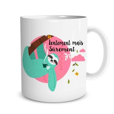 Mug Paresseux - Lentement mais Surement | jourdefete.com Mug Paresseux - Lentement mais Surement | jourdefete.com