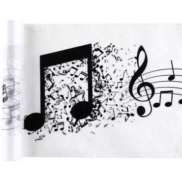 Un splendide chemin de table rempli de notes de musique à dérouler sur votre table | jourdefete.com Un splendide chemin de table rempli de notes de musique à dérouler sur votre table | jourdefete.com